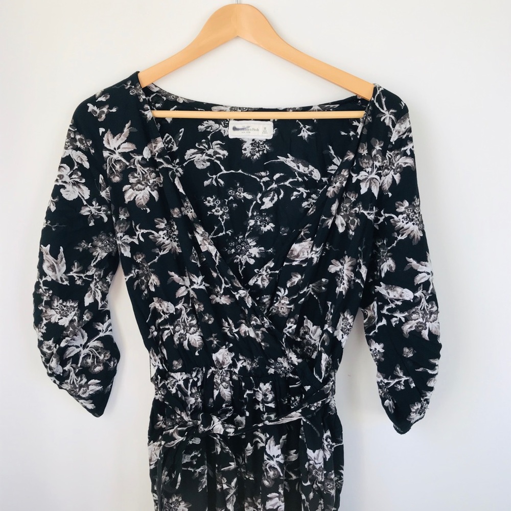 A&F Black Floral Jumpsuit